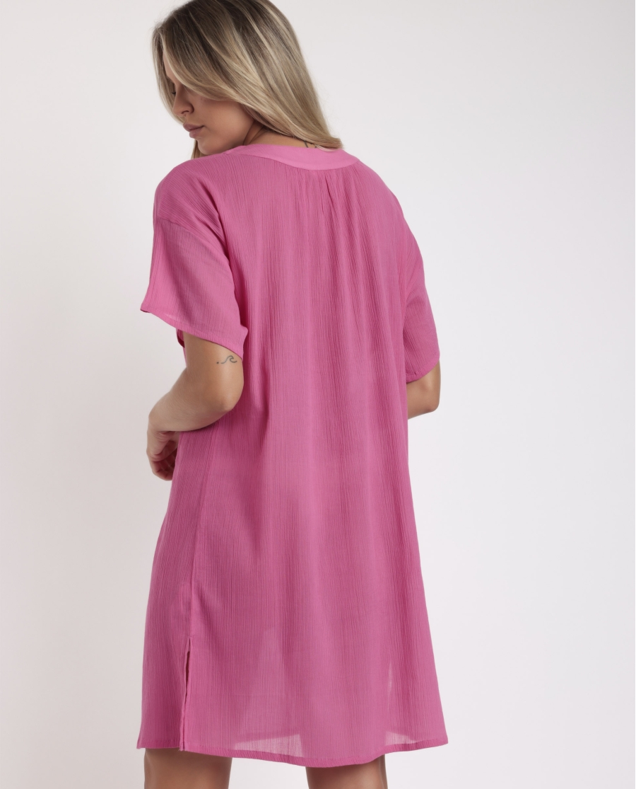 ADMAS Vestido Manga Corta Stone para Mujer FUCSIA
