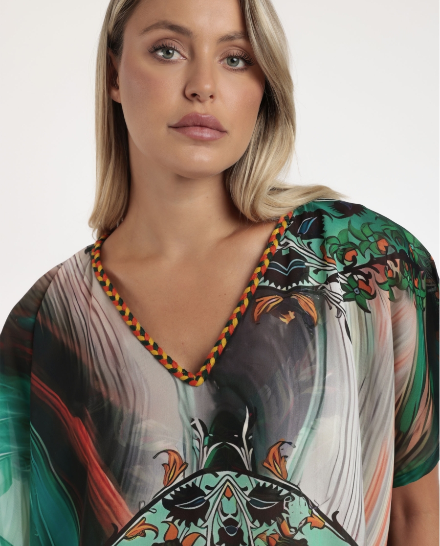 ADMAS Vestido Kaftan Manga Corta Turkish para Mujer TURQUESA ADMAS Vestido Kaftan Manga Corta Turkish para Mujer TURQUESA