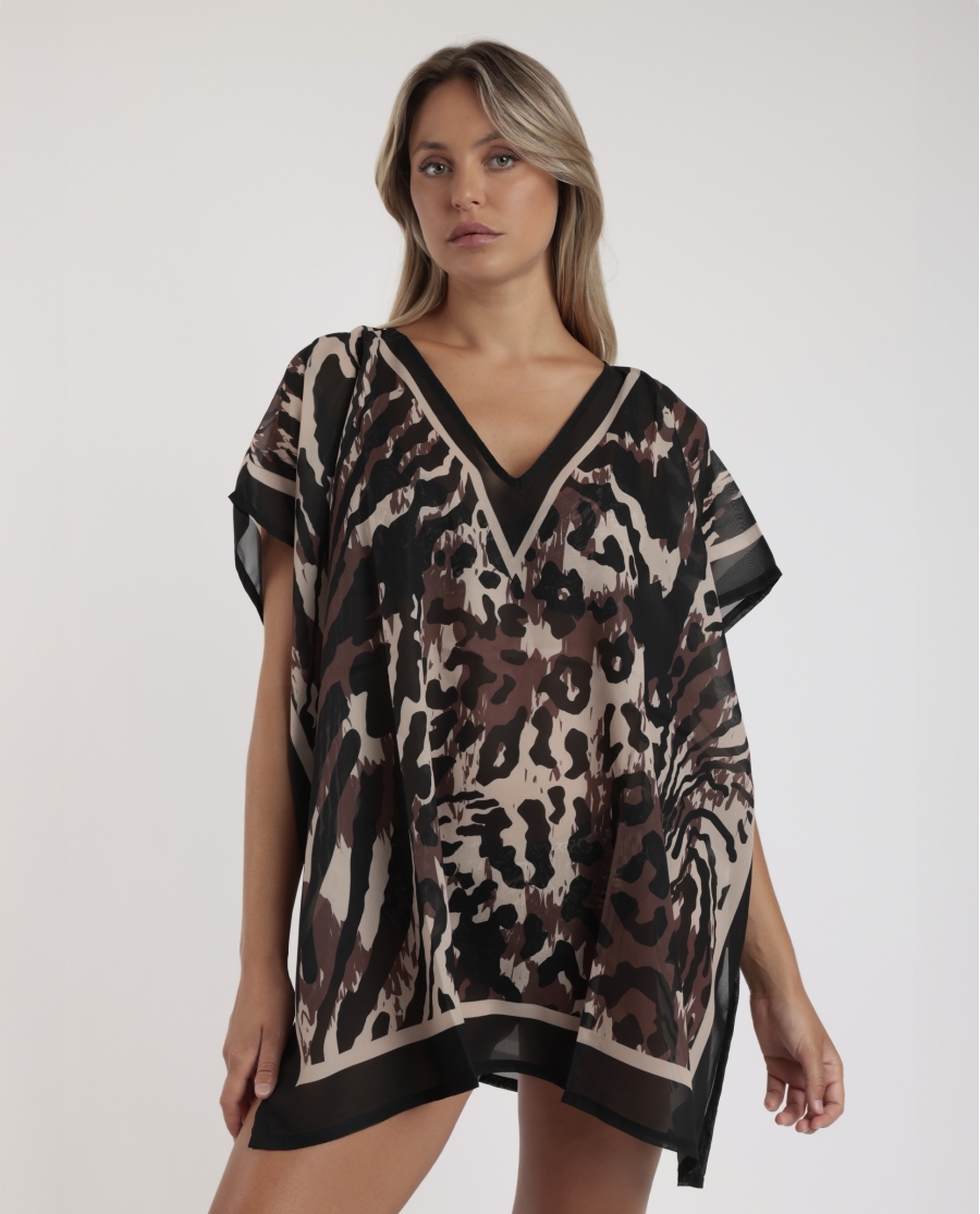 ADMAS Vestido Kaftan Manga Corta Elegant Skin para Mujer PIEL