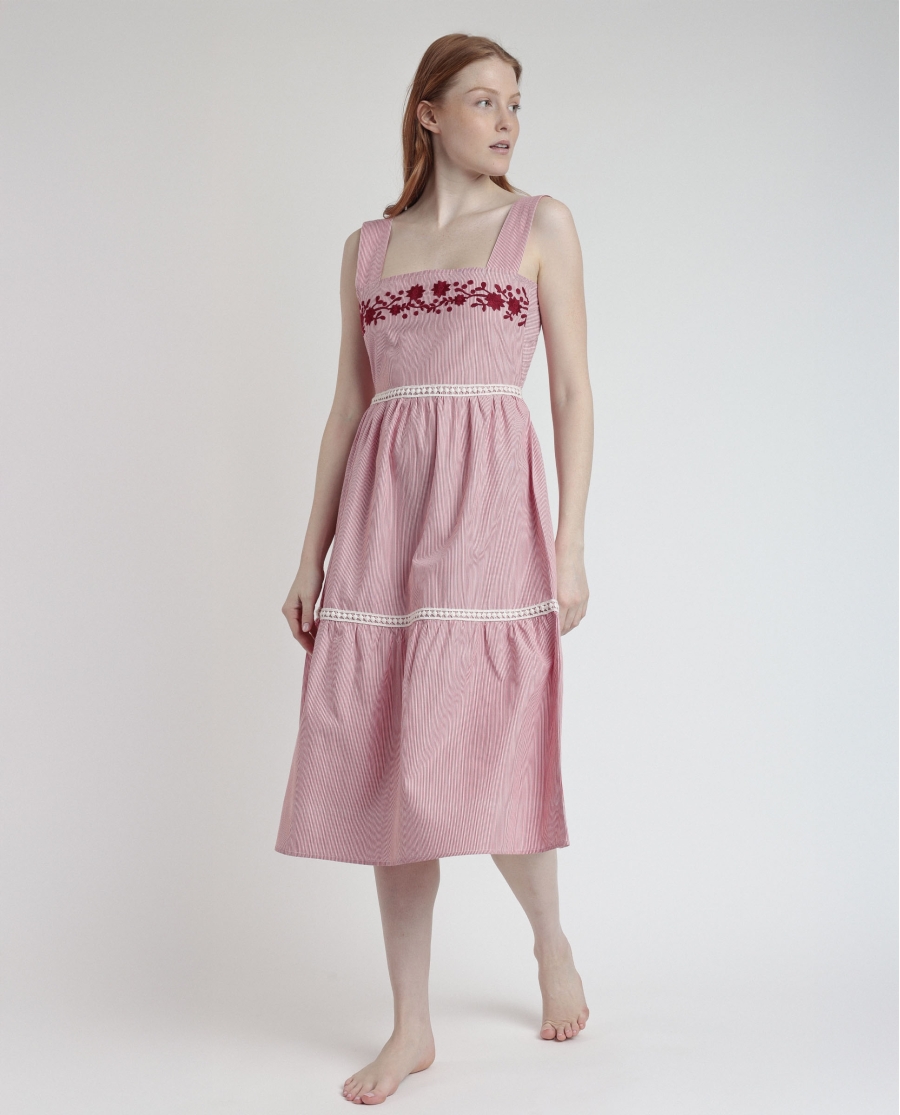 ADMAS Vestido Sin Mangas Sail Time para Mujer ROJO