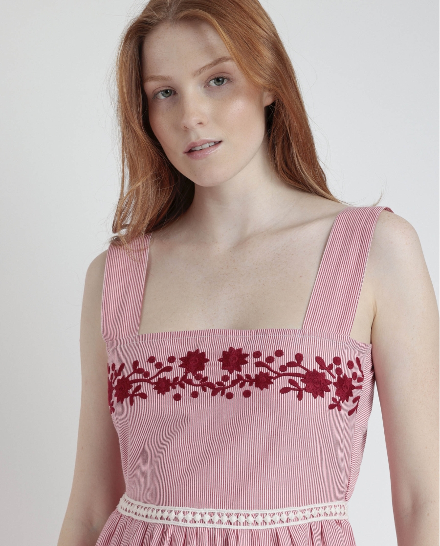 ADMAS Vestido Sin Mangas Sail Time para Mujer ROJO