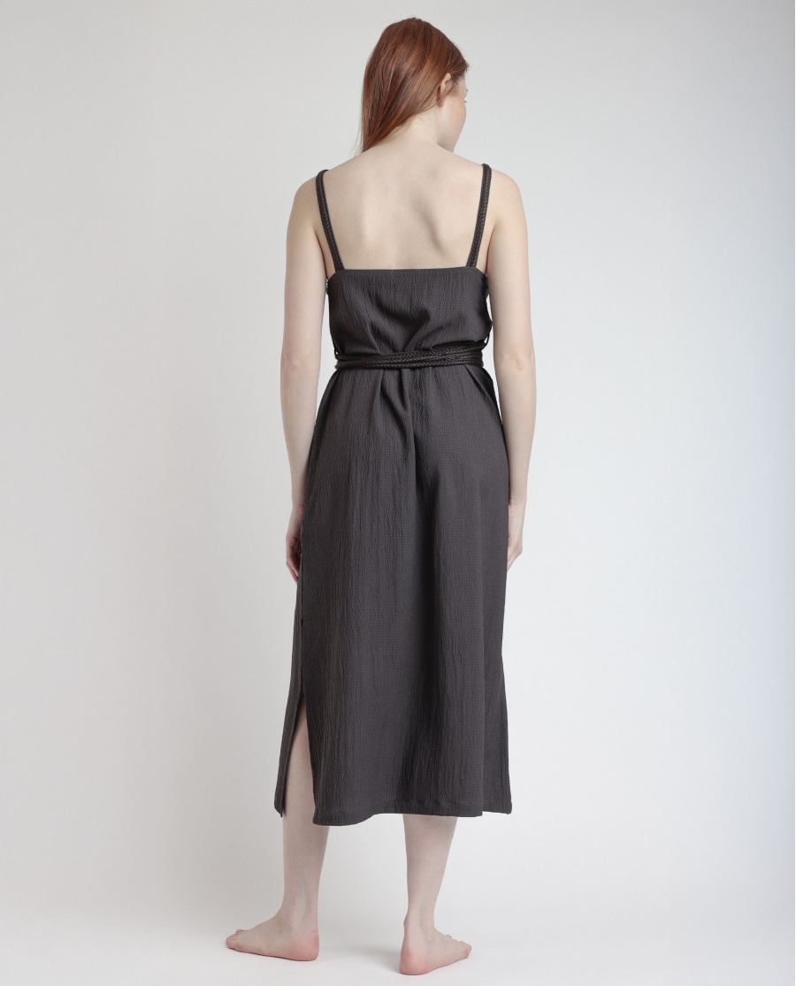 ADMAS Vestido Tirantes Linen Style para Mujer CHOCOLATE ADMAS Vestido Tirantes Linen Style para Mujer CHOCOLATE