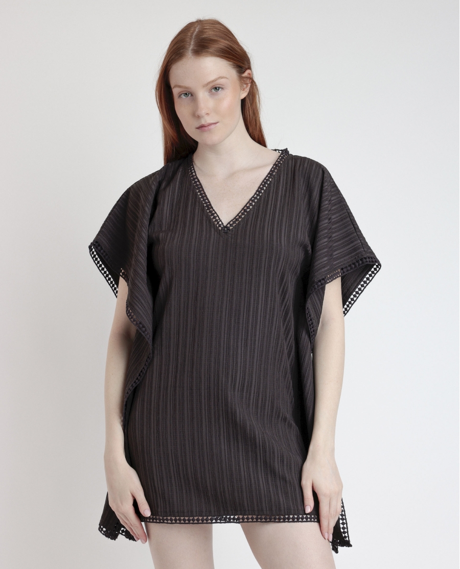 ADMAS Vestido Manga Corta Azores para Mujer NEGRO