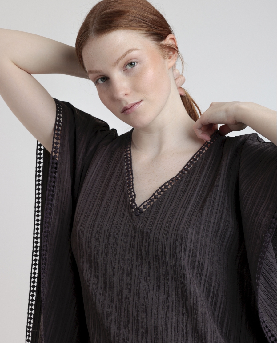 ADMAS Vestido Manga Corta Azores para Mujer NEGRO