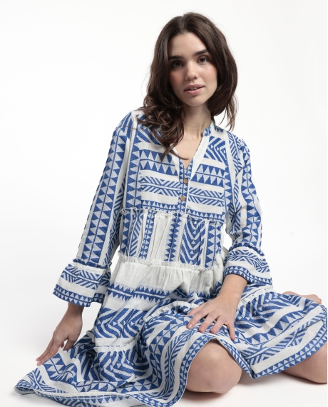 ADMAS Vestido Manga Larga Sicilia para Mujer AZUL 2