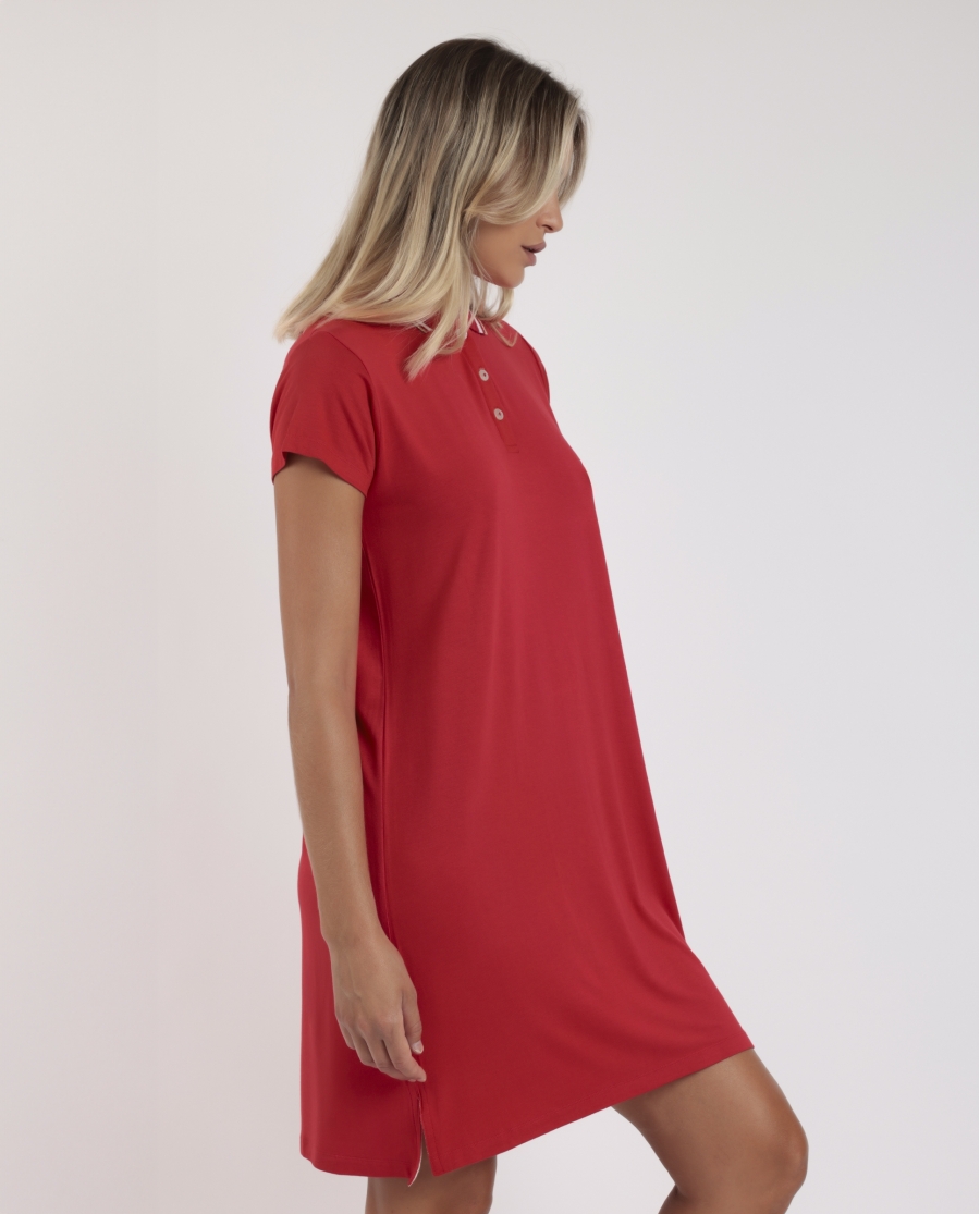 ADMAS Vestido Manga Corta Polo Sport Luxe para Mujer ROJO ADMAS Vestido Manga Corta Polo Sport Luxe para Mujer ROJO