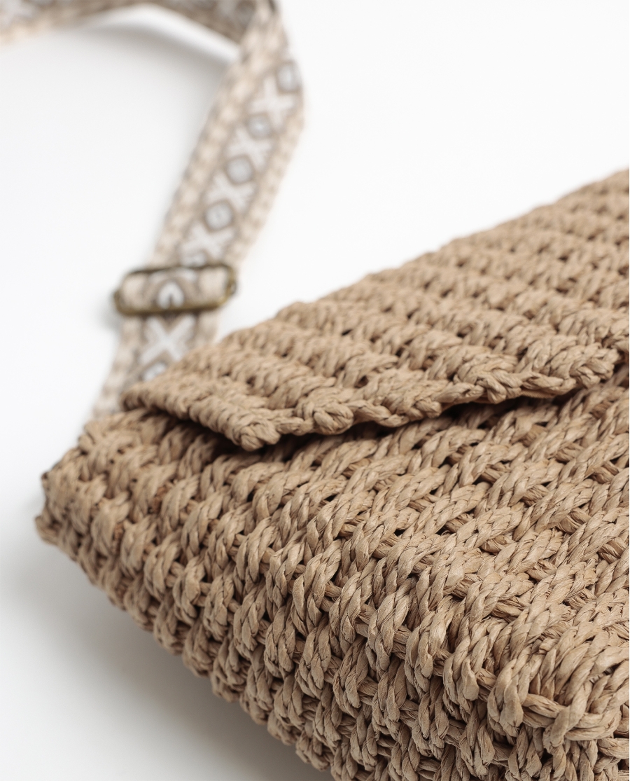 ADMAS Bolso Playa Asa Cenefa para Mujer MARRON ADMAS Bolso Playa Asa Cenefa para Mujer MARRON