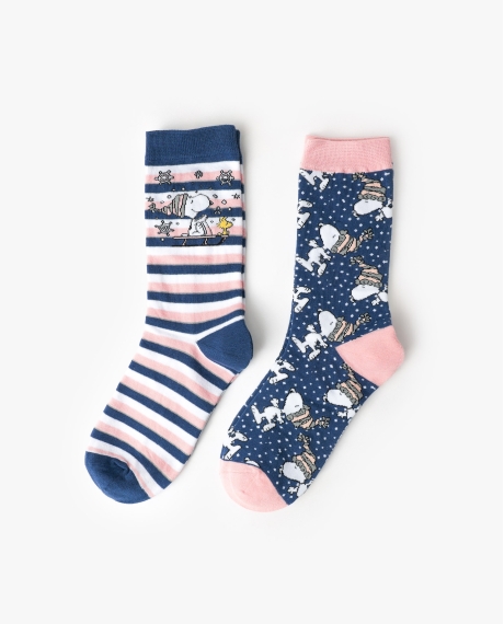 PEANUTS Calcetín de Caña Normal Snow Drift para Mujer, (Caja de 6 pares) SURTIDO