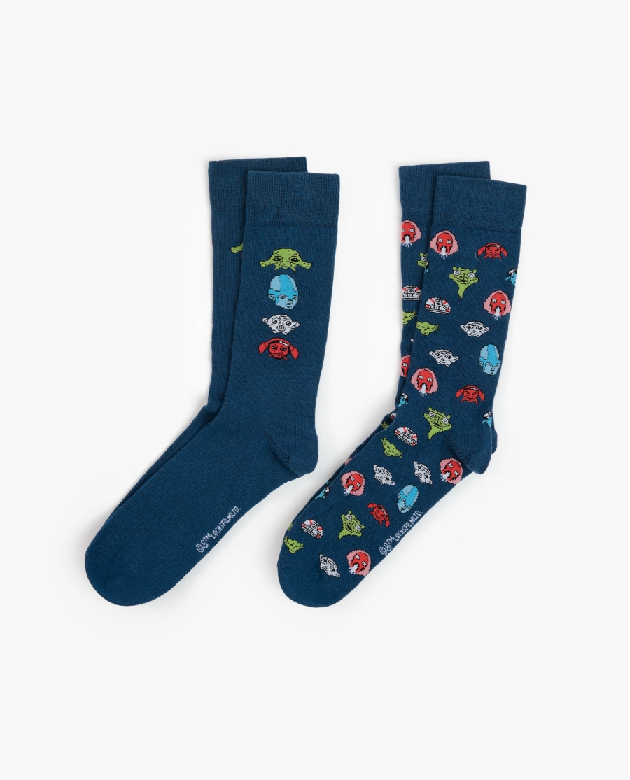 STAR WARS Calcetín Mediano Alien Species para Hombre, (Caja de 6 unidades) SURTIDO STAR WARS Calcetín Mediano Alien Species para Hombre, (Caja de 6 unidades) SURTIDO