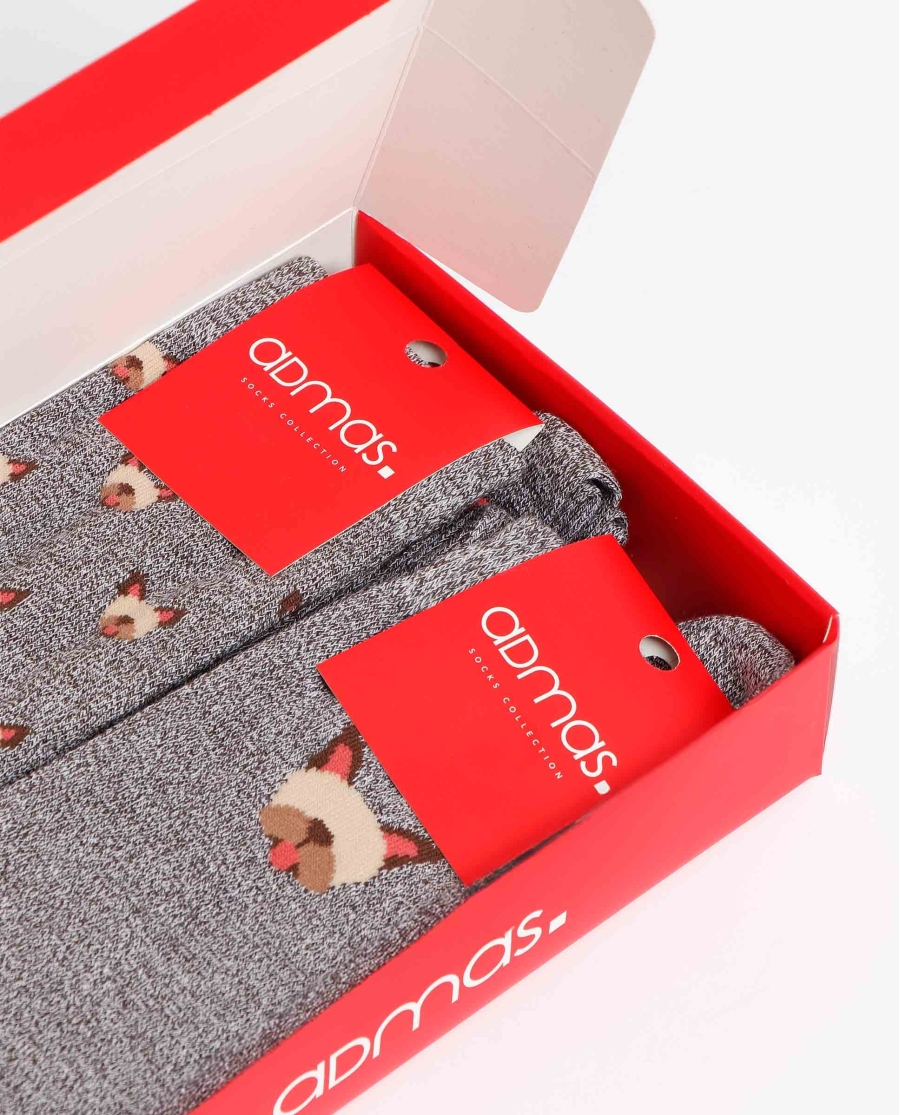 ADMAS Calcetín Mediano Bulldog para Hombre, (Caja de 6 pares) SURTIDO ADMAS Calcetín Mediano Bulldog para Hombre, (Caja de 6 pares) SURTIDO