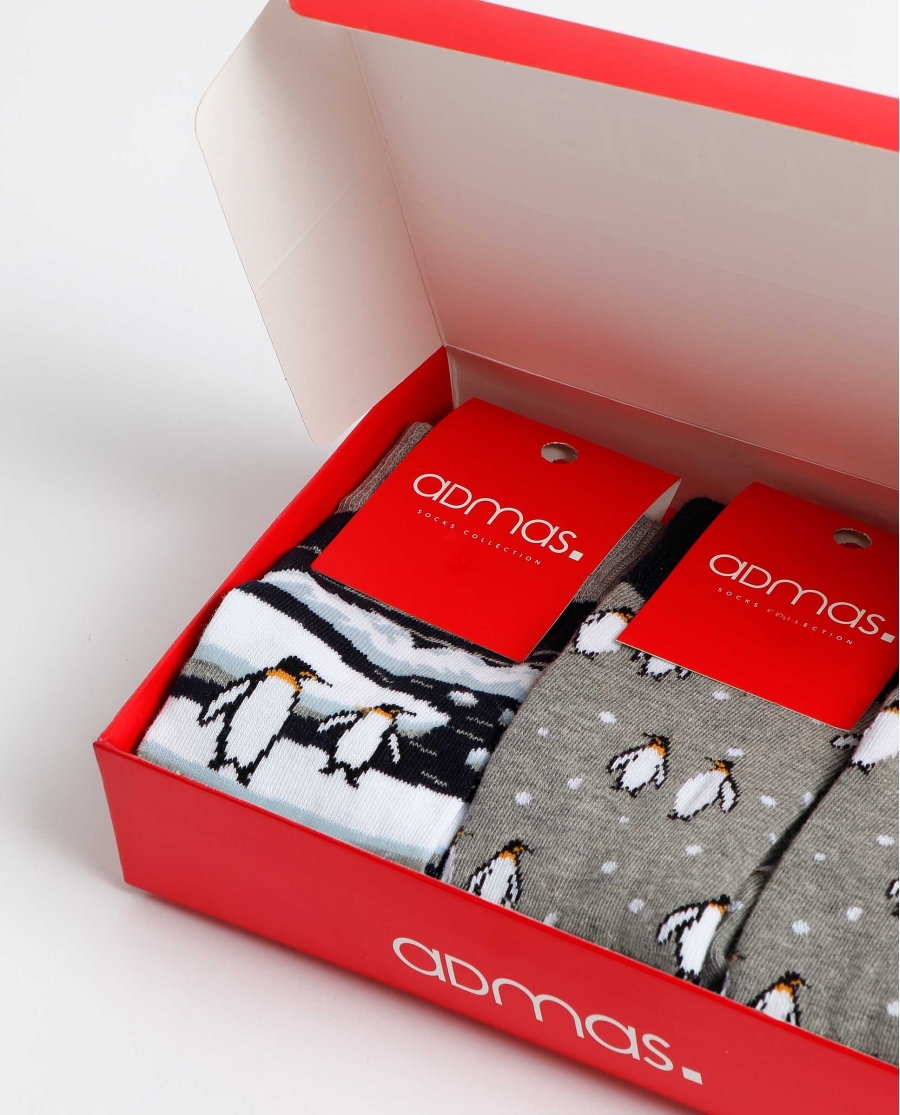 ADMAS Calcetín Mediano Ice Walker para Hombre, (Caja de 6 unidades) SURTIDO