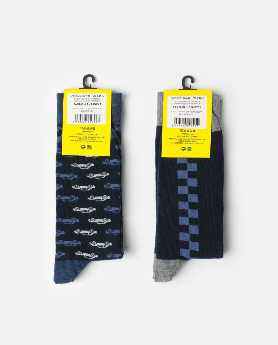 LOIS Calcetín Mediano Lois Motorclub para Hombre, (Caja de 6 unidades) SURTIDO LOIS Calcetín Mediano Lois Motorclub para Hombre, (Caja de 6 unidades) SURTIDO