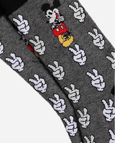DISNEY Calcetín Mediano Mickey Grey para Hombre, (Caja de 3 unidades) PACK FANTASIA 2