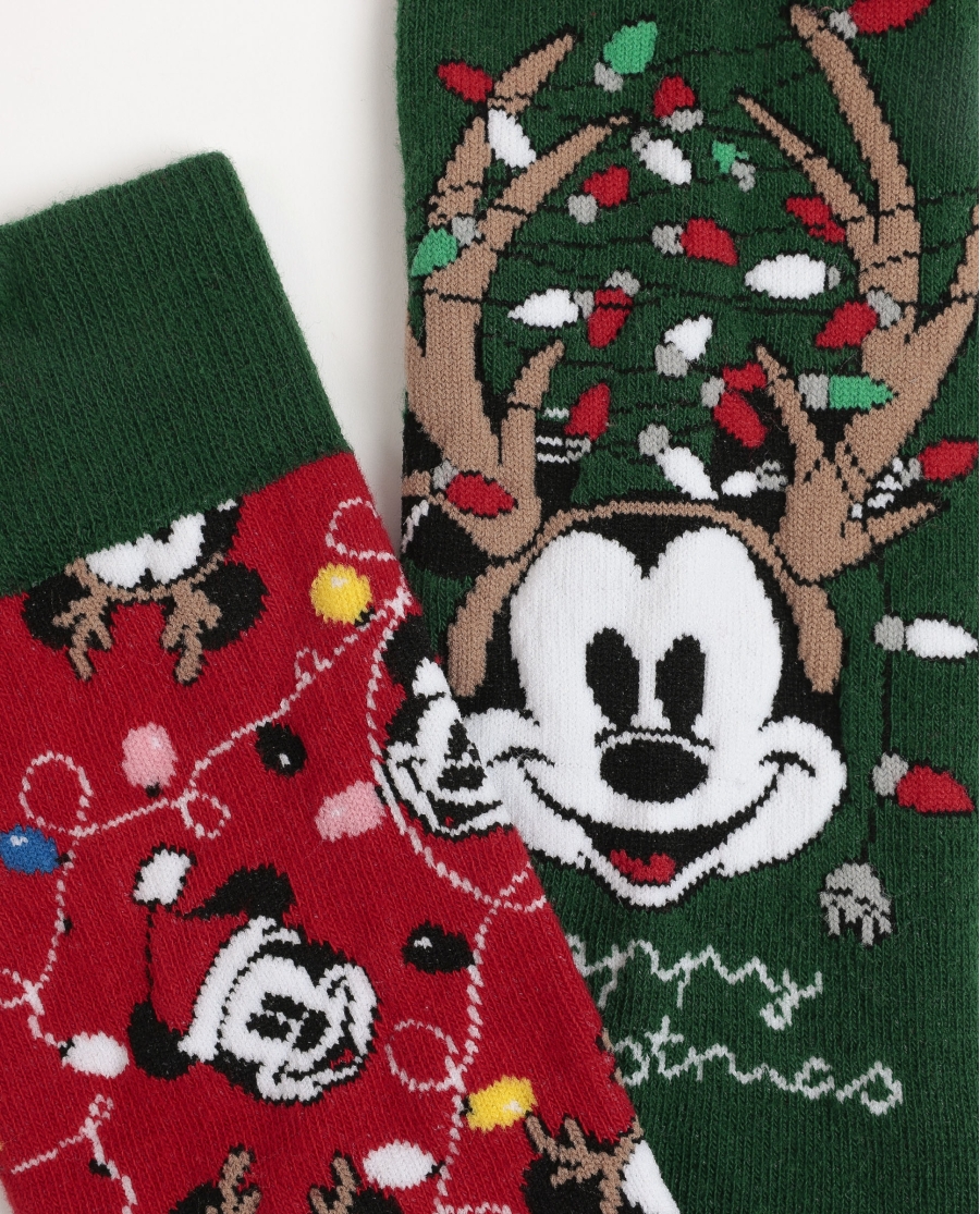 DISNEY Calcetín Xmas Mickey para Hombre, (Pack 2 pares) PACK FANTASIA DISNEY Calcetín Xmas Mickey para Hombre, (Pack 2 pares) PACK FANTASIA