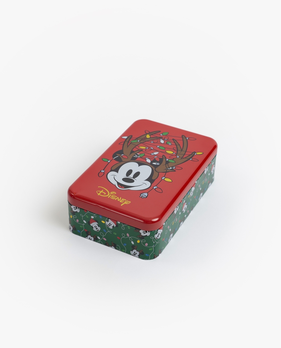 DISNEY Calcetín Antideslizante Xmas para Mujer, (Caja de 12 packs) ROJO