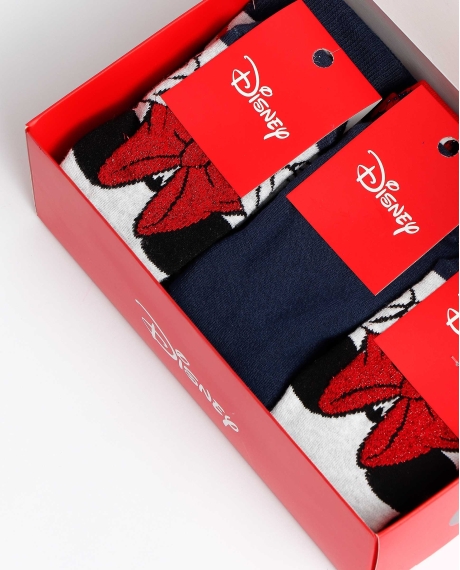 DISNEY Calcetín Antideslizante Minnie ZigZag para Mujer, (Caja de 6 unidades) SURTIDO 2