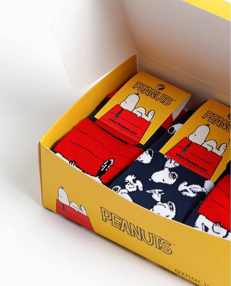 PEANUTS Calcetín Antideslizante Snoopy para Mujer, (Caja de 6 pares) SURTIDO PEANUTS Calcetín Antideslizante Snoopy para Mujer, (Caja de 6 pares) SURTIDO