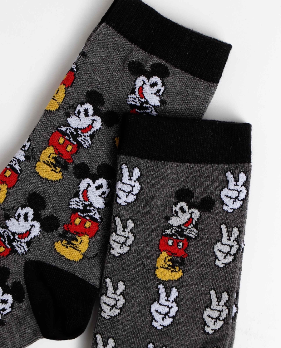 DISNEY Calcetín Mickey Grey para Hombre, (Caja de 6 unidades) SURTIDO DISNEY Calcetín Mickey Grey para Hombre, (Caja de 6 unidades) SURTIDO