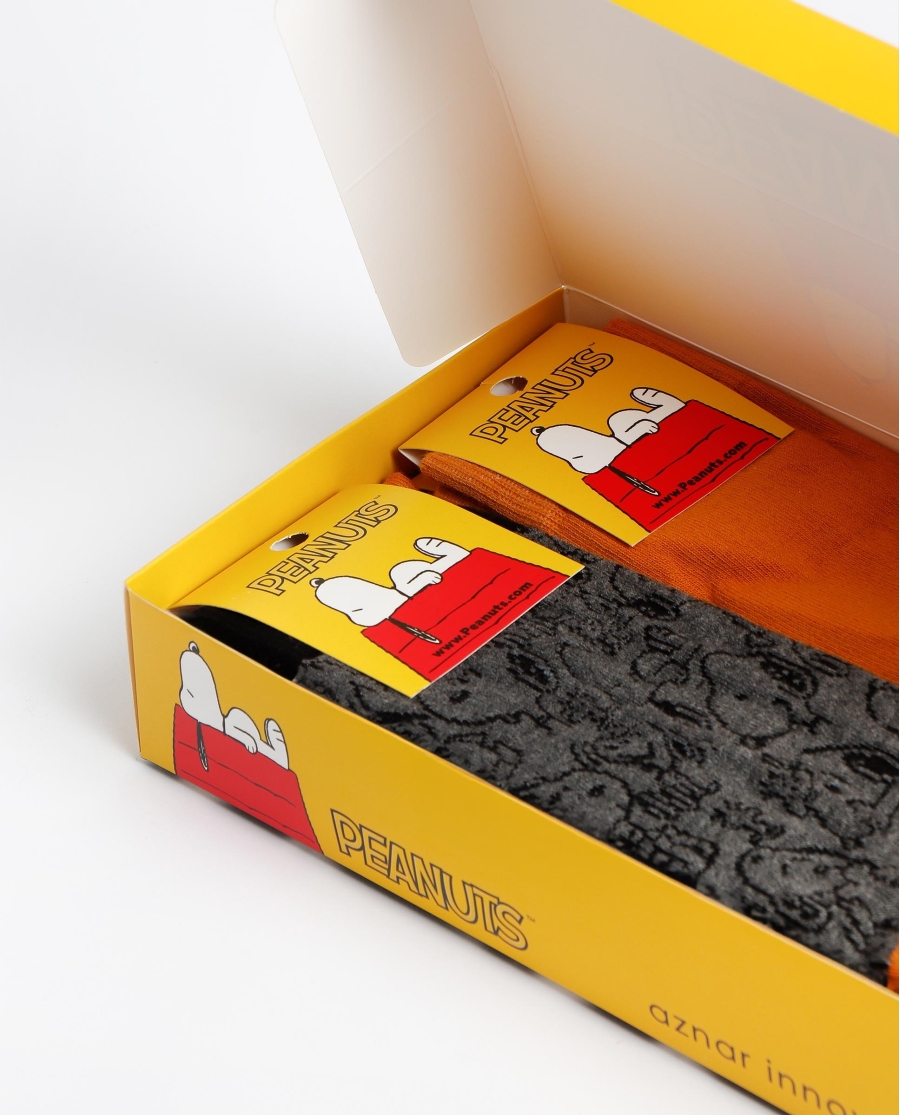 PEANUTS Calcetín Yellow Snoopy para Hombre, (Caja de 6 pares) SURTIDO PEANUTS Calcetín Yellow Snoopy para Hombre, (Caja de 6 pares) SURTIDO