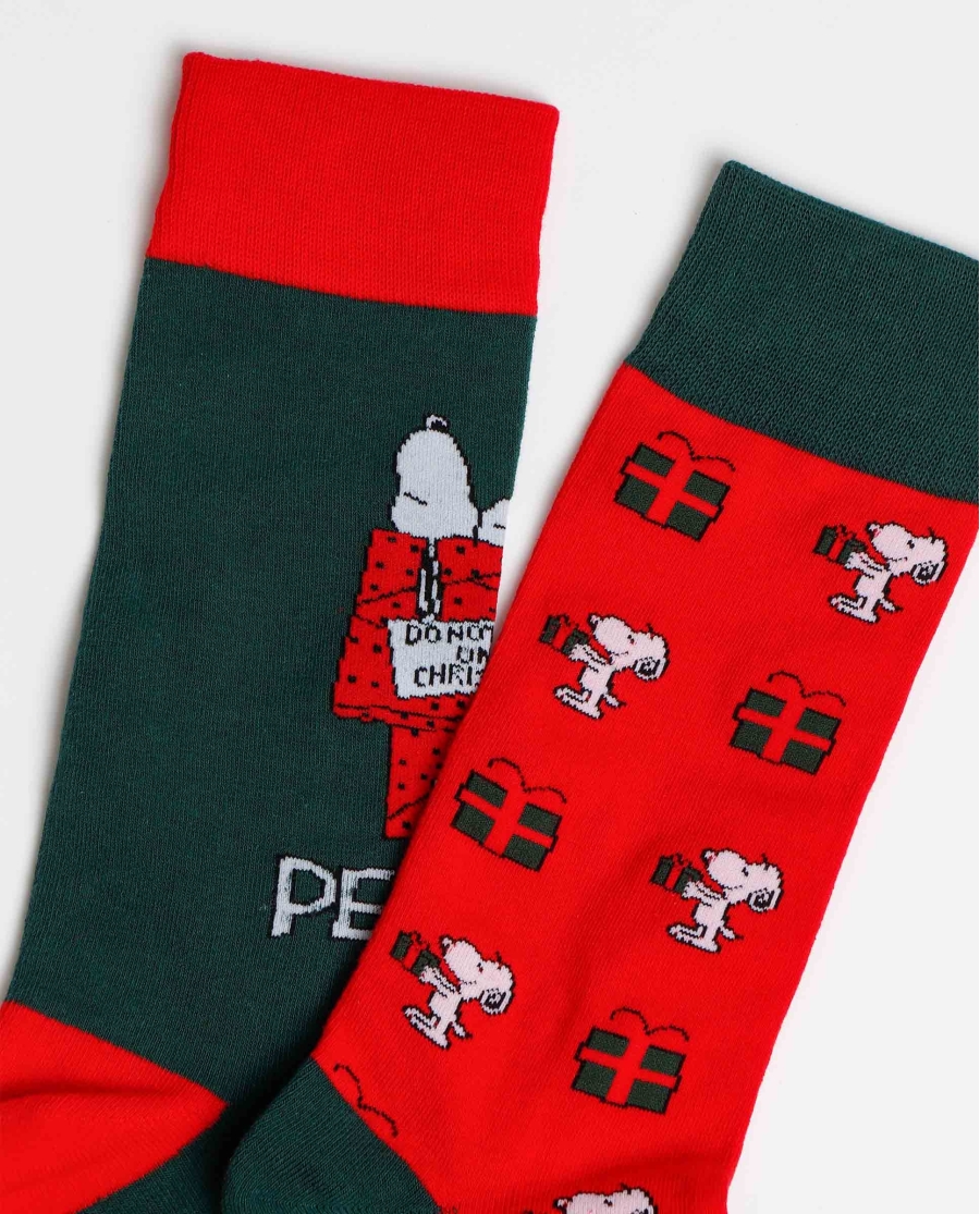 PEANUTS Calcetín Presents para Hombre, (Pack 2 pares / Caja de 12 packs) PACK-COLOR