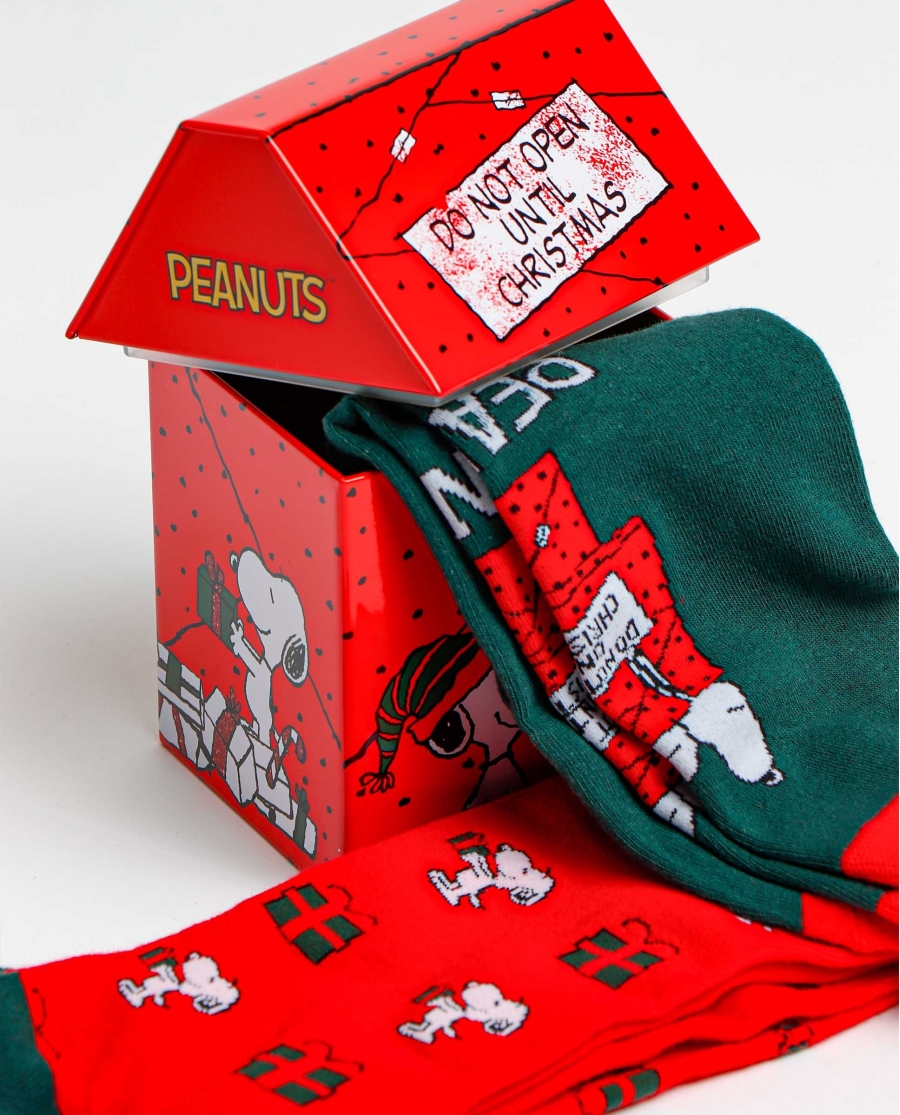 PEANUTS Calcetín Presents para Hombre, (Pack 2 pares / Caja de 12 packs) PACK-COLOR