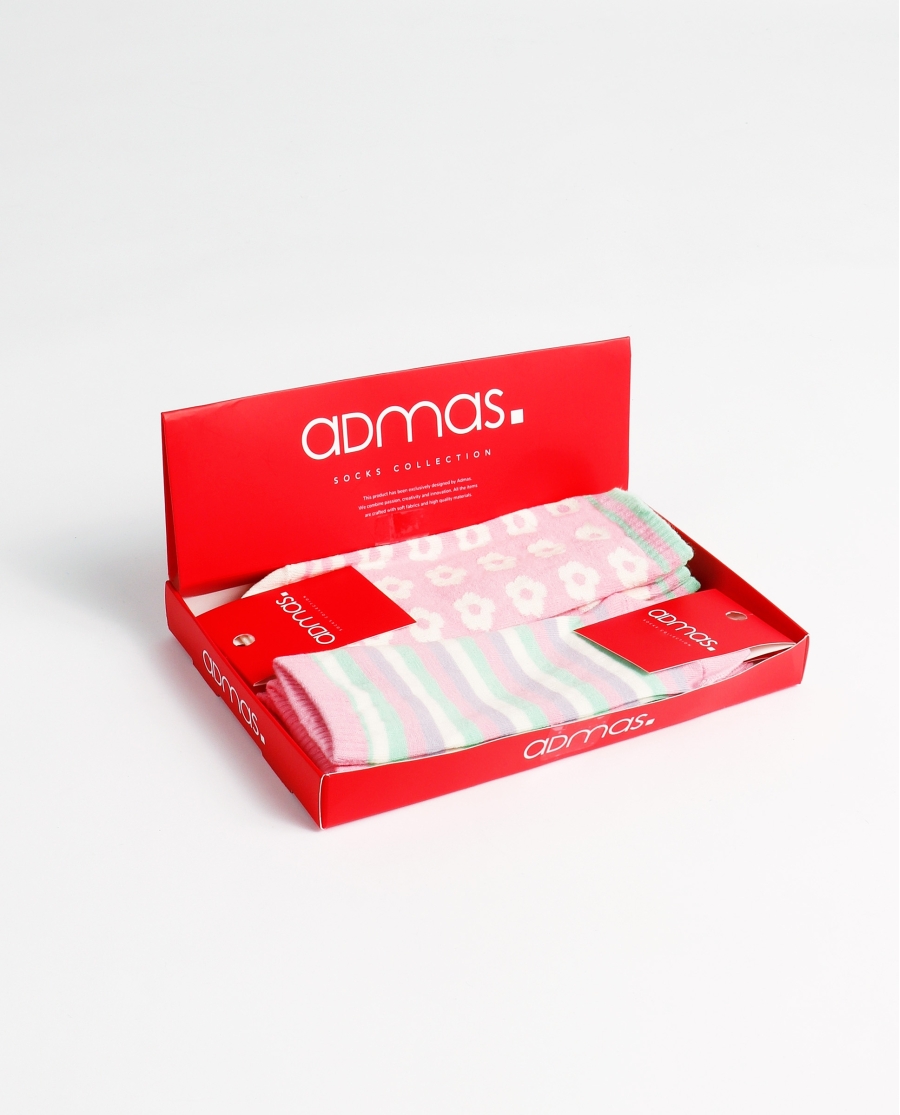 ADMAS Calcetines Tobilleros Soft Flower para Mujer, (Caja de 6 pares) SURTIDO ADMAS Calcetines Tobilleros Soft Flower para Mujer, (Caja de 6 pares) SURTIDO