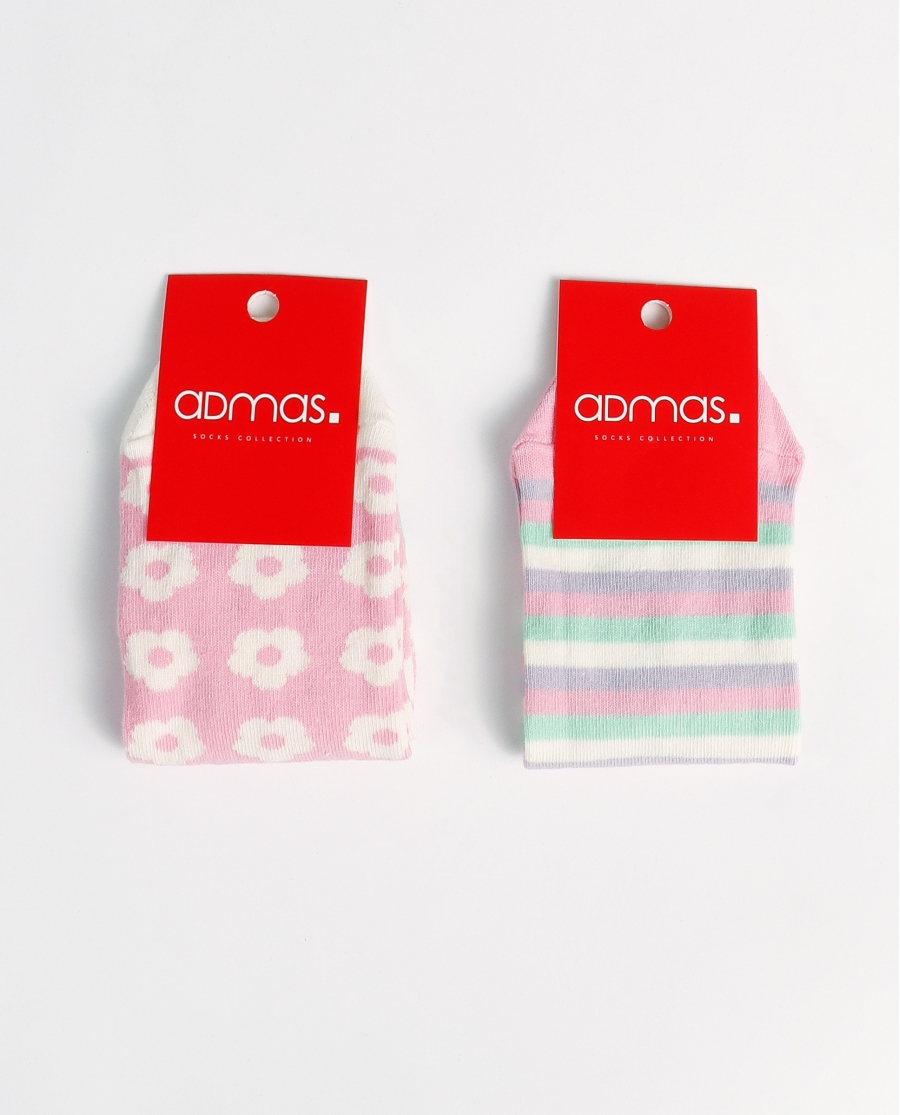 ADMAS Calcetines Tobilleros Soft Flower para Mujer, (Caja de 6 pares) SURTIDO ADMAS Calcetines Tobilleros Soft Flower para Mujer, (Caja de 6 pares) SURTIDO