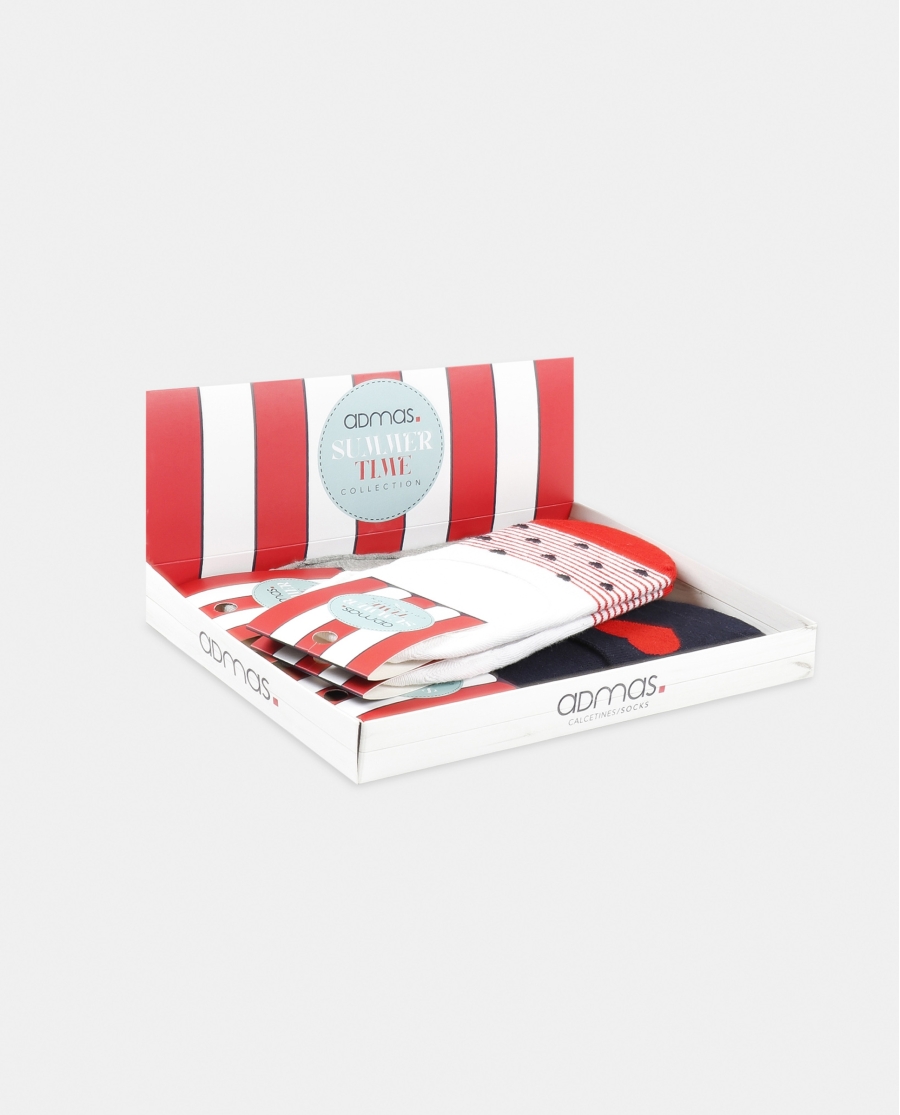 ADMAS Calcetines Invisibles French Love para Mujer, (Caja de 6 pares) SURTIDO ADMAS Calcetines Invisibles French Love para Mujer, (Caja de 6 pares) SURTIDO