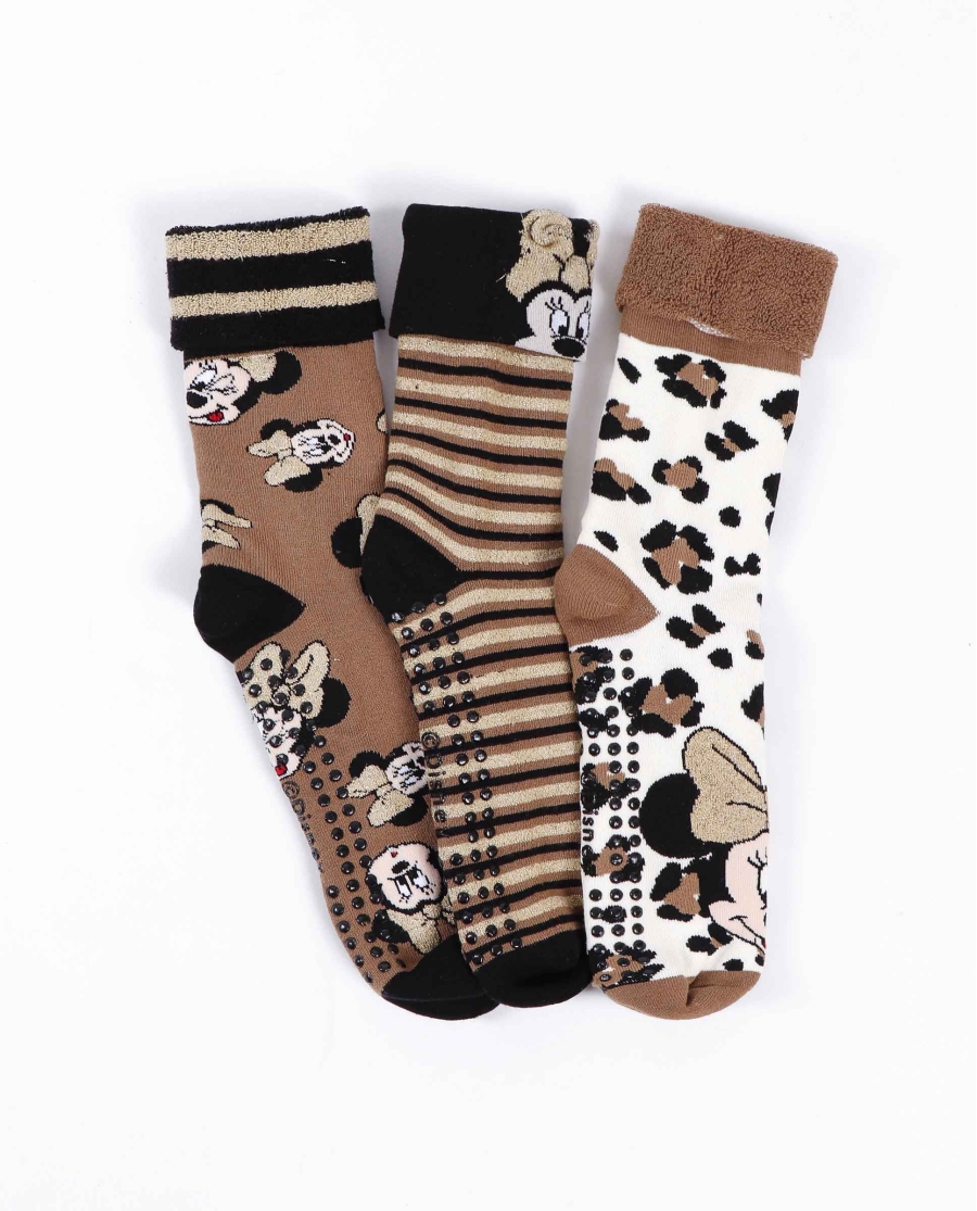 DISNEY Calcetín Antideslizante Minnie Leopard para Mujer, (Caja de 12 pares) SURTIDO DISNEY Calcetín Antideslizante Minnie Leopard para Mujer, (Caja de 12 pares) SURTIDO