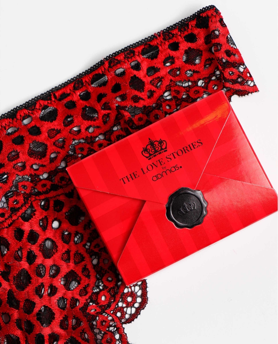 ADMAS Tanga Bicolor con Envase Regalo para Mujer ROJO