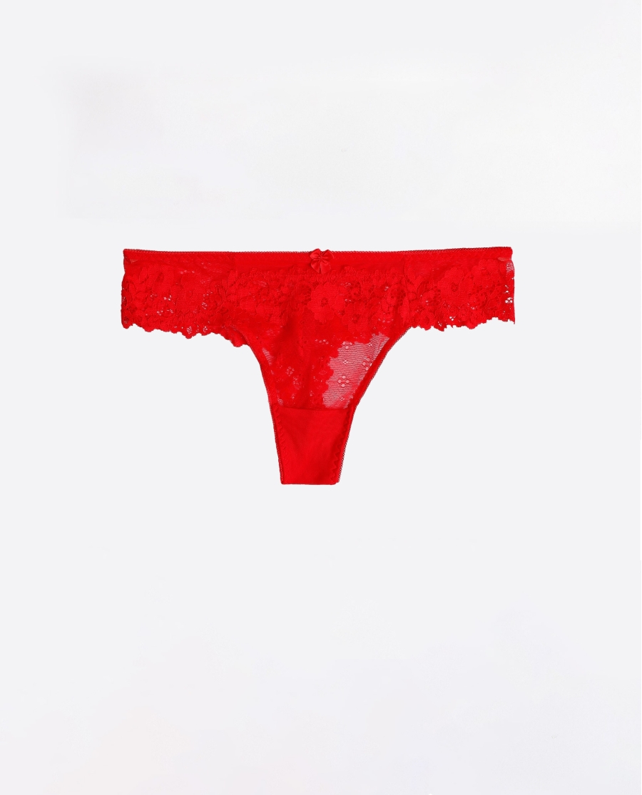 ADMAS Tanga Puntilla con Envase Regalo para Mujer, (Caja de 24 unidades) ROJO ADMAS Tanga Puntilla con Envase Regalo para Mujer, (Caja de 24 unidades) ROJO