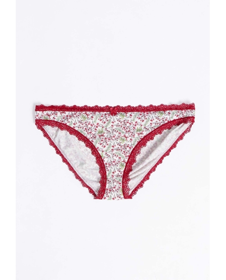 ADMAS Braguita Estampada para Mujer, (Caja de 12 unidades) ROJO RUBÍ