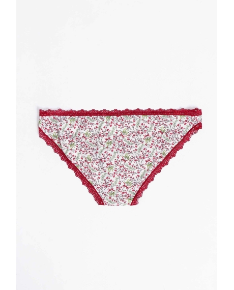 ADMAS Braguita Estampada para Mujer, (Caja de 12 unidades) ROJO RUBÍ 2