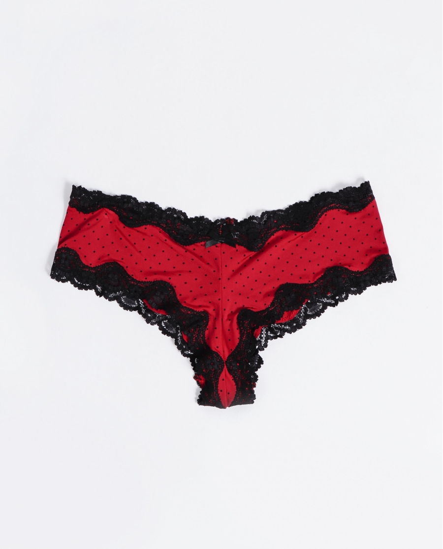 ADMAS Culotte Topos para Mujer ROJO RUBÍ