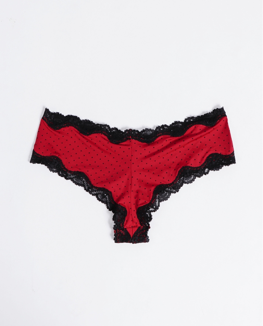 ADMAS Culotte Topos para Mujer ROJO RUBÍ