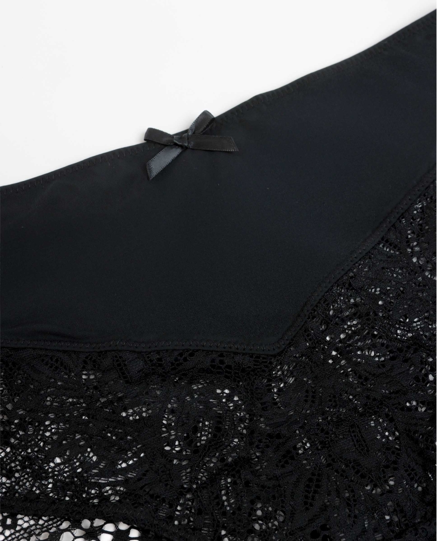 ADMAS Braga Alta Puntilla con Envase Regalo para Mujer, (Caja de 12 unidades) NEGRO