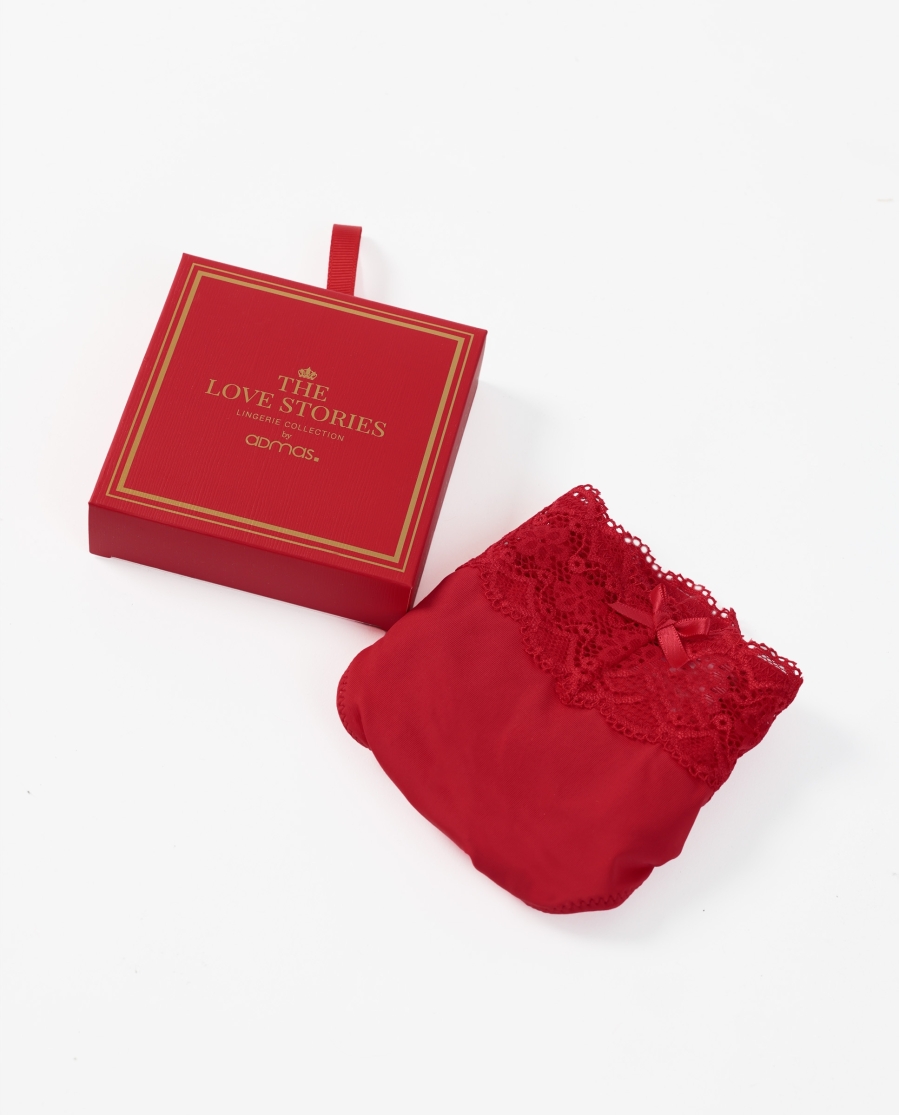 ADMAS Braga Basic con Envase Regalo para Mujer, (Caja de 6 unidades) ROJO