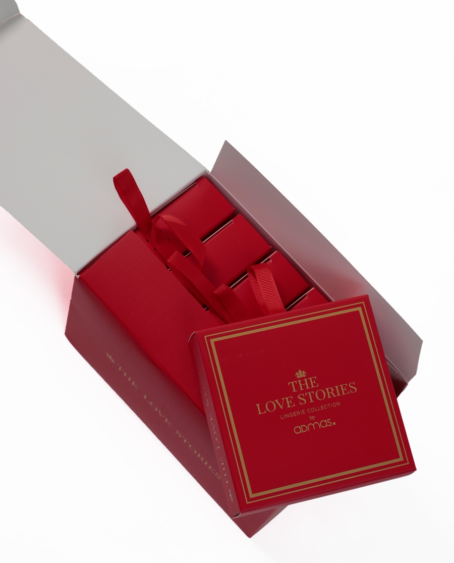 ADMAS Braga Basic con Envase Regalo para Mujer, (Caja de 6 unidades) ROJO