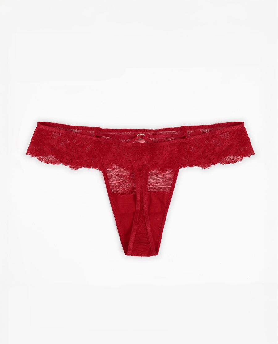 ADMAS Tanga Starss con Envase Regalo para Mujer, (Caja de 12 unidades) ROJO