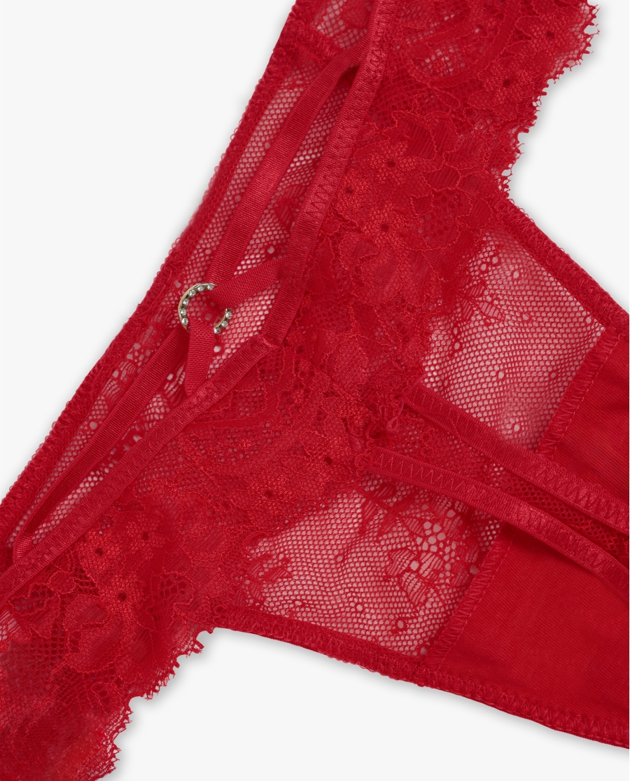 ADMAS Tanga Starss con Envase Regalo para Mujer, (Caja de 12 unidades) ROJO