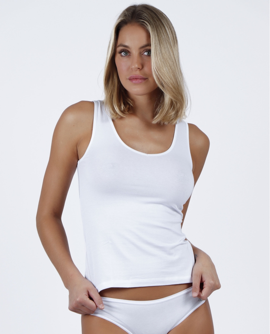 ADMAS Camiseta Sin Mangas Soft Warm para Mujer BLANCO ADMAS Camiseta Sin Mangas Soft Warm para Mujer BLANCO