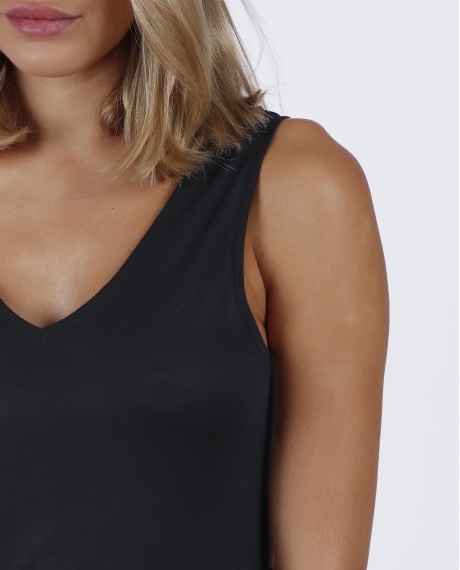 ADMAS Camiseta Sin Mangas Soft Warm para Mujer NEGRO 2
