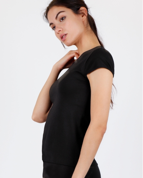 ADMAS Camiseta Manga Corta Soft Warm para Mujer NEGRO 2