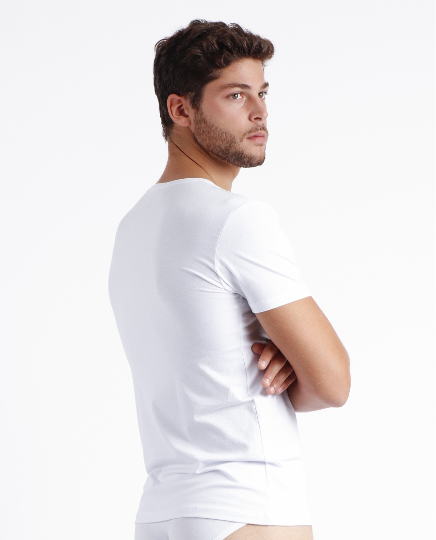 ADMAS Camiseta Manga Corta Soft Warm para Hombre BLANCO