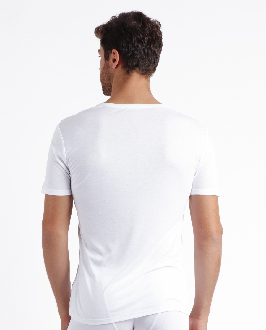 ADMAS Camiseta Manga Corta Soft Warm para Hombre BLANCO