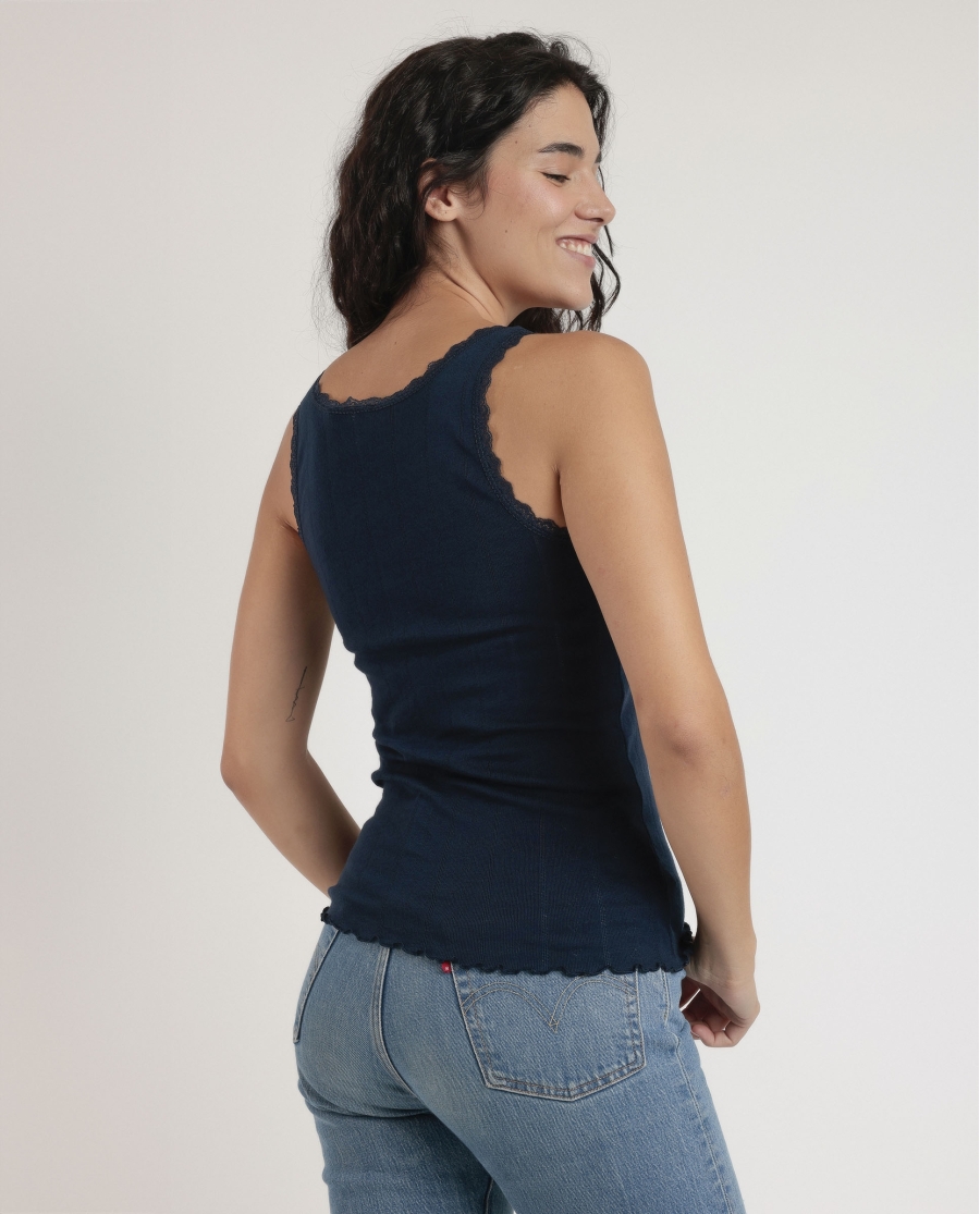 ADMAS Camiseta Tirante Canalé para Mujer MARINO ADMAS Camiseta Tirante Canalé para Mujer MARINO