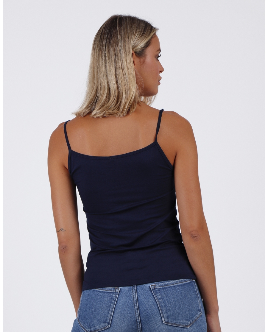 ADMAS Camiseta Tirante Escote Lentejuelas para Mujer MARINO