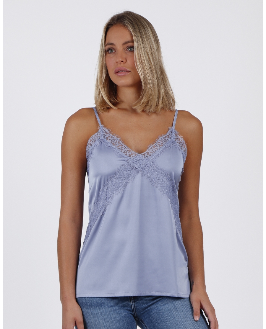 ADMAS Camiseta Tirante Puntilla Cruzada para Mujer CIELO ADMAS Camiseta Tirante Puntilla Cruzada para Mujer CIELO