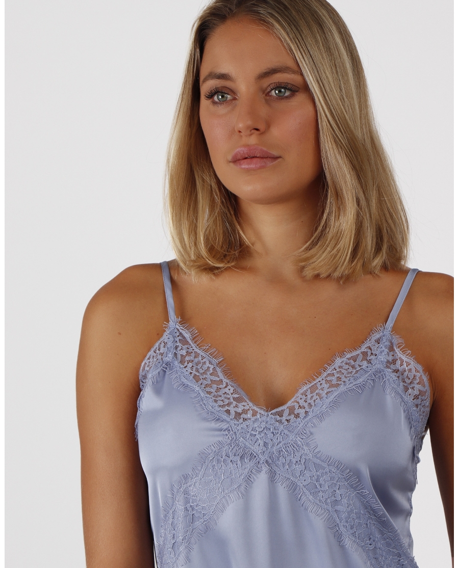 ADMAS Camiseta Tirante Puntilla Cruzada para Mujer CIELO ADMAS Camiseta Tirante Puntilla Cruzada para Mujer CIELO