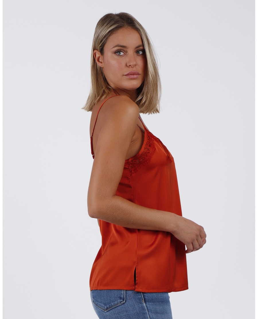 ADMAS Camiseta Tirante Puntilla Escote para Mujer CALDERA